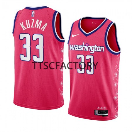 Maglia NBA Washington Wizards Kyle Kuzma 33 Nike 2022-23 City Edition Rosa Swingman - Uomo
